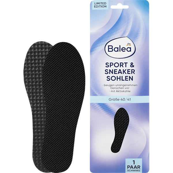 Einlegesohlen Sport & Sneaker schwarz, Gr. 40/41 (1 Paar) Balea
