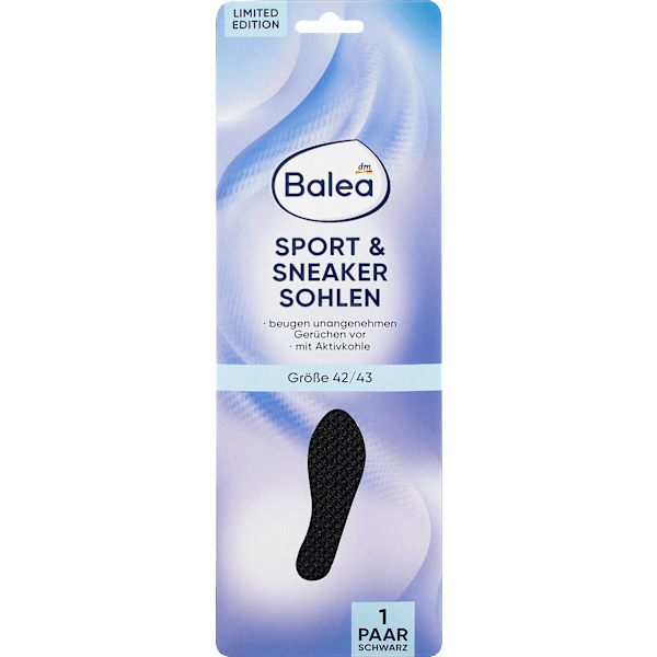 Einlegesohlen Sport & Sneaker schwarz, Gr. 42/43 (1 Paar) Balea