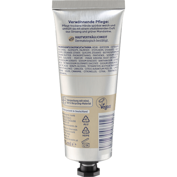 Handcreme Ginseng & Green Mandarin Balea