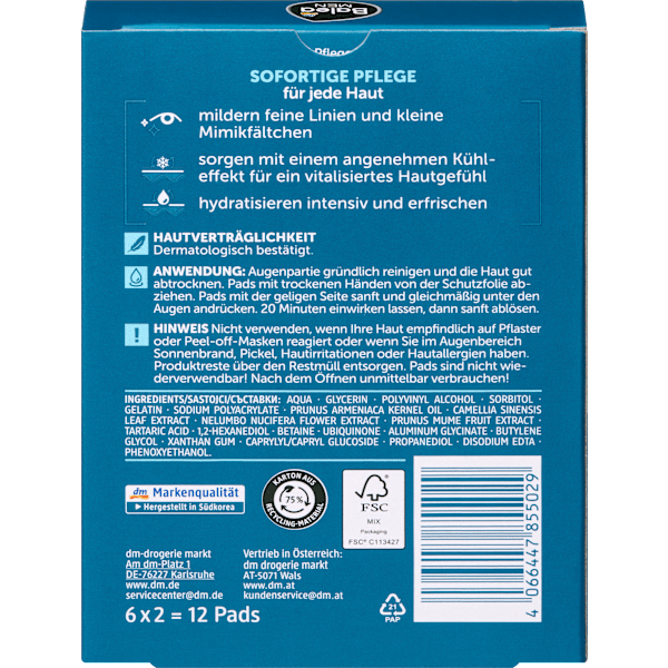 Augenpads Hydro (6 Paar) Balea MEN