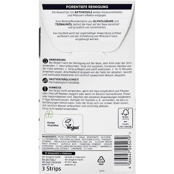 Nosestrips mit Aktivkohle Balea