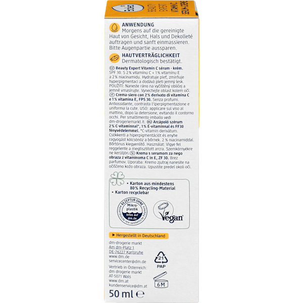 Serum Beauty Expert Vitamin C Serum-Creme LSF 30 Balea