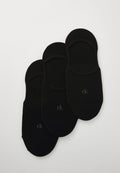 Calvin Klein Underwear WOMEN FOOTIE 3 PACK - Invisible socks - black