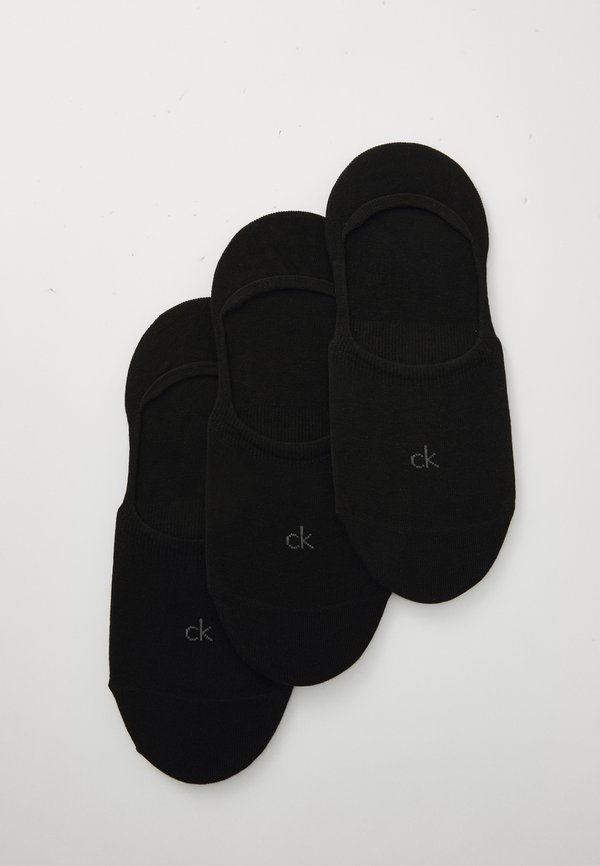Calvin Klein Underwear WOMEN FOOTIE 3 PACK - Invisible socks - black