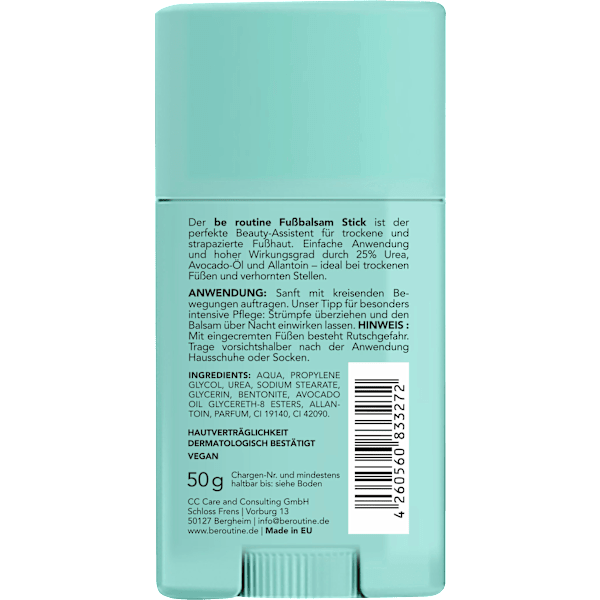 Fußcreme, Fußbalsam Stick Urea BE ROUTINE