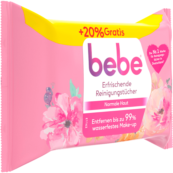 Abschminktücher erfrischend mit Rosenwasser bebe