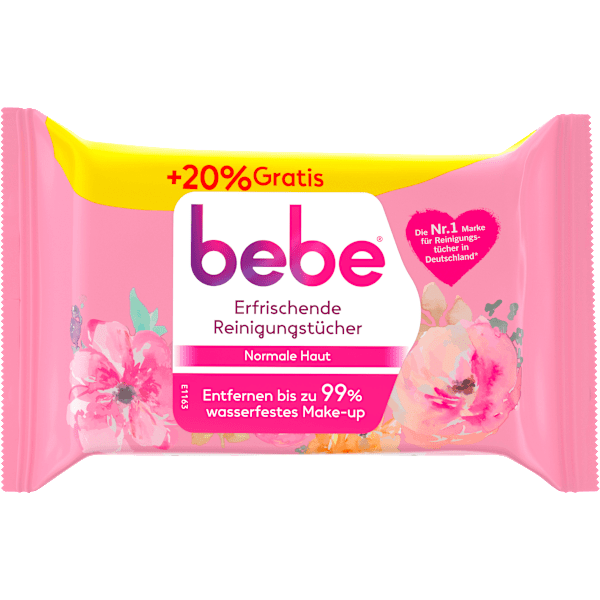Abschminktücher erfrischend mit Rosenwasser bebe