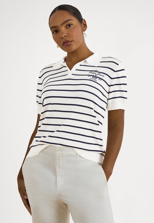 Lauren Ralph Lauren Woman STRIPED COTTON-BLEND POLO