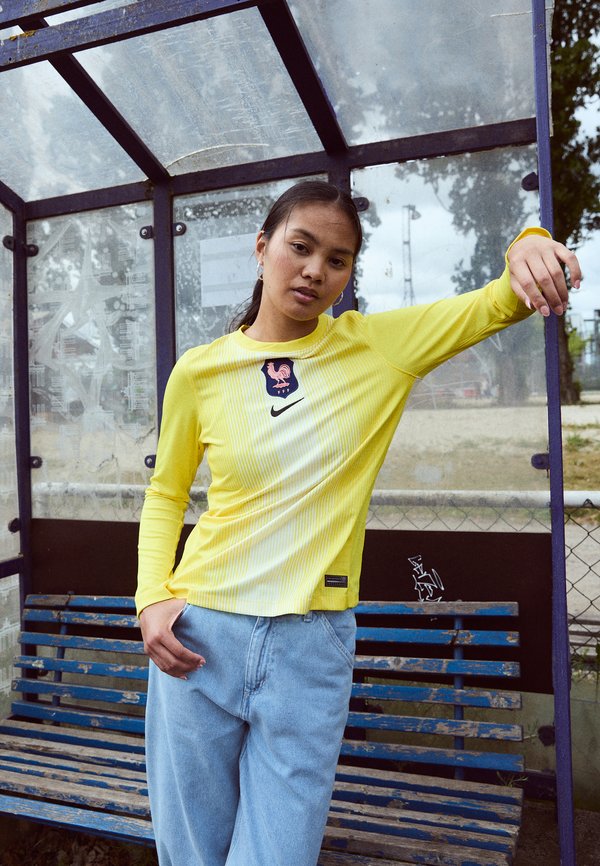 Nike Performance FRANCE FFF STADIUM LONG SLEEVES GOAL KEEPER - Goalkeeper jersey - lightening/coconut milk/black