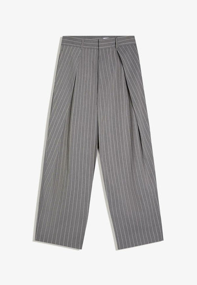 Bershka SUPER BAGGY DOUBLE DART - TROUSERS - Trousers - dark grey