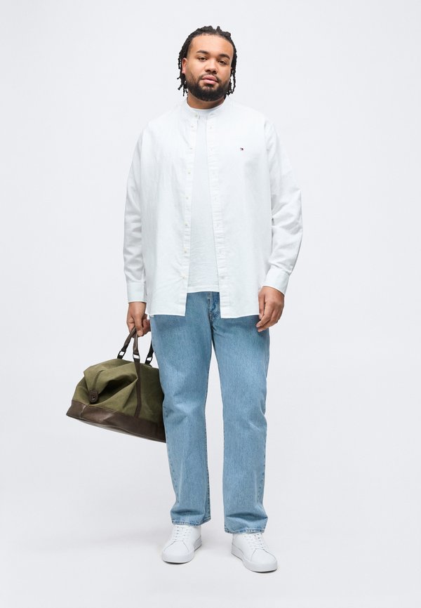 Tommy Hilfiger PLUS REGULAR FIT LINEN BLEND GRANDAD COLLAR SHIRT