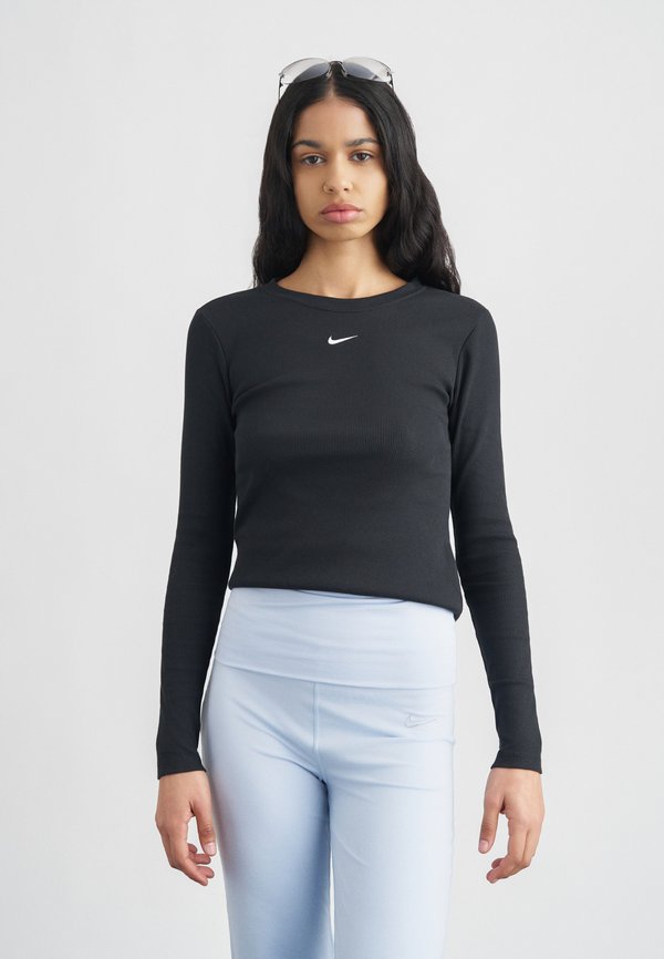 Nike Sportswear TEE - Long sleeved top - black/white