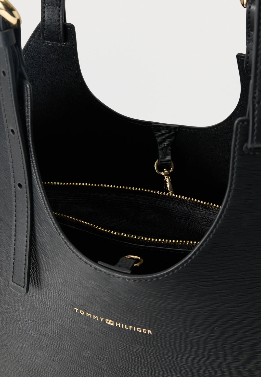Tommy Hilfiger METALLIC LOGO TOTE BAG - Tote bag - black