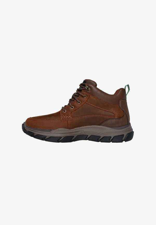 Skechers RESPECTED - Lace-up ankle boots - dark brown leather trim