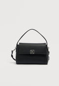 Calvin Klein EMBLEM HW PEBBLE SHOULDER BAG 25 - Handbag - black