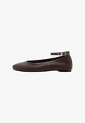 Mango ADULT - Ankle strap ballerina shoes - dark brown