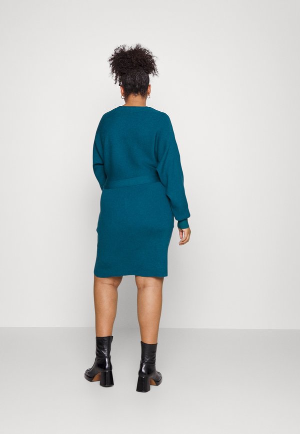Anna Field Curvy by Zalando WRAP V AUSSCHNITT MINI STRICKKLEID MIT GÜRTEL