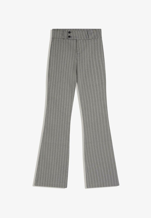 Bershka FLARED BENGALINE - TROUSERS 05112741 - Trousers - dark grey