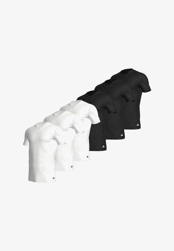 adidas Sportswear 6ER PACK ACTIVE CORE KURZARM - Undershirt - schwarz/weiß