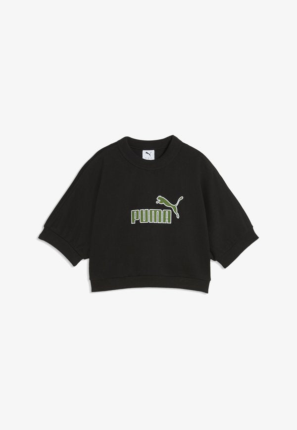 Puma ESSENTIALS ELEVATED NO. 1 LOGO RELAXED SWEATSHIRT - Print T-shirt - black