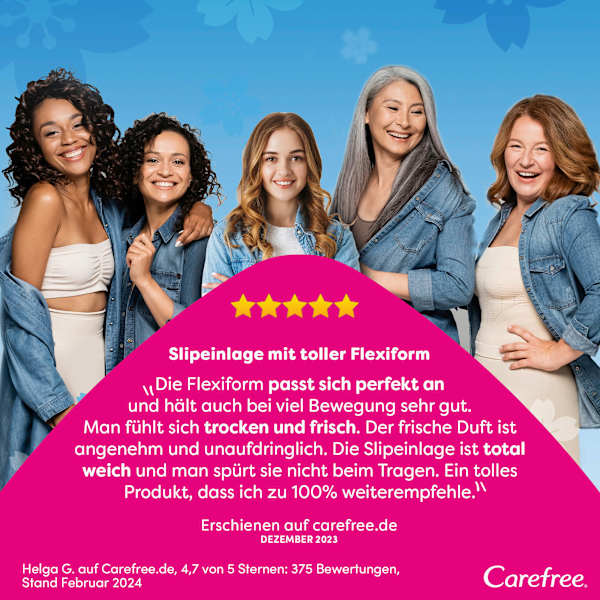 Slipeinlagen Cotton Feel Flexiform mit Frischeduft Carefree