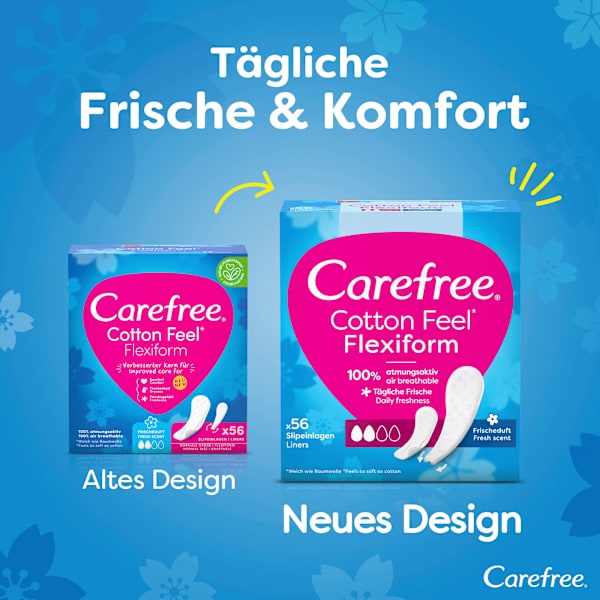Slipeinlagen Cotton Feel Flexiform mit Frischeduft Carefree