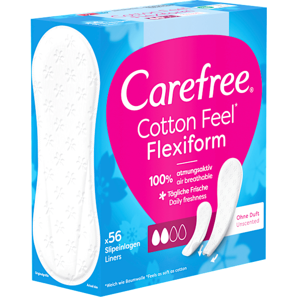 Slipeinlagen Cotton Feel Flexiform ohne Duft Carefree