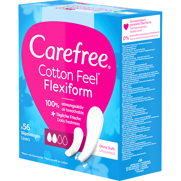 Slipeinlagen Cotton Feel Flexiform ohne Duft Carefree
