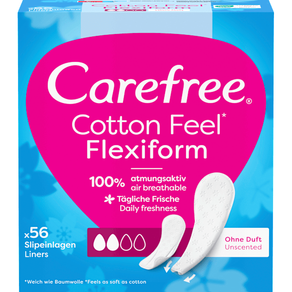 Slipeinlagen Cotton Feel Flexiform ohne Duft Carefree