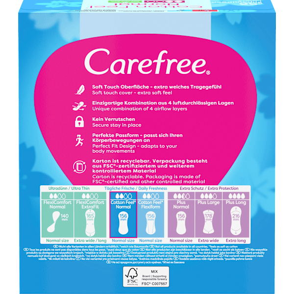 Slipeinlagen Cotton Feel Normal mit Aloe Vera Duft Carefree