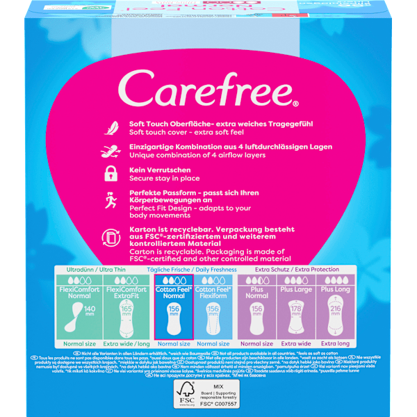 Slipeinlagen Cotton Feel Normal ohne Duft Carefree