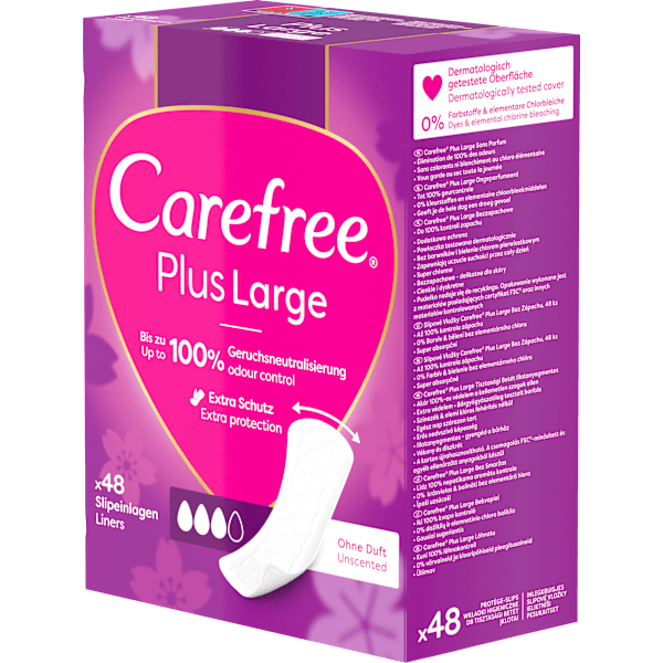 Slipeinlagen Plus Large ohne Duft Carefree