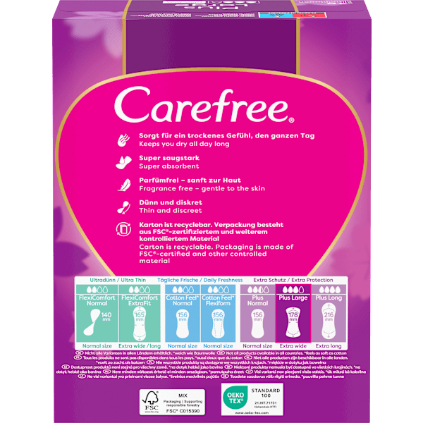 Slipeinlagen Plus Large ohne Duft Carefree