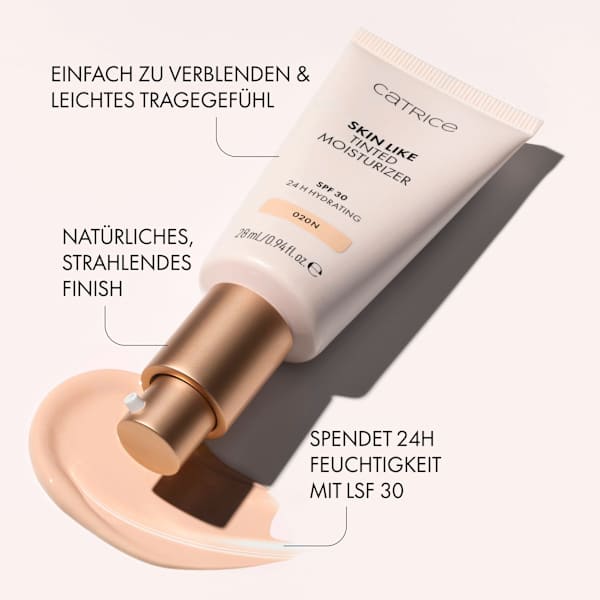 Foundation Skin Like Tinted Moisturizer LSF 30, 020N CATRICE