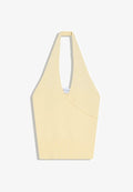 Bershka SURPLICE HALTER - TOP - Top - yellow