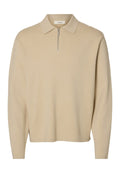 Selected SLHTELLER FN RELAXED HALF ZIP POLO NOOS