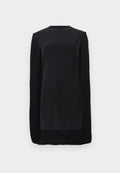 Norma Kamali SLEEVELESS MOCK NECK CAPE COCOON DRESS