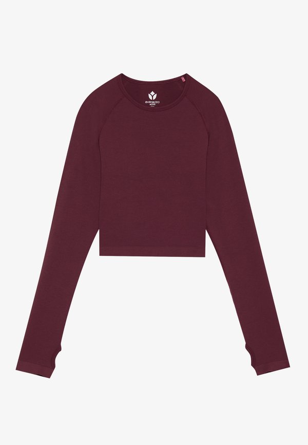 Even&Odd active by Zalando CROPPED LONG SLEEVE FINE RIB SEAMLESS TOP