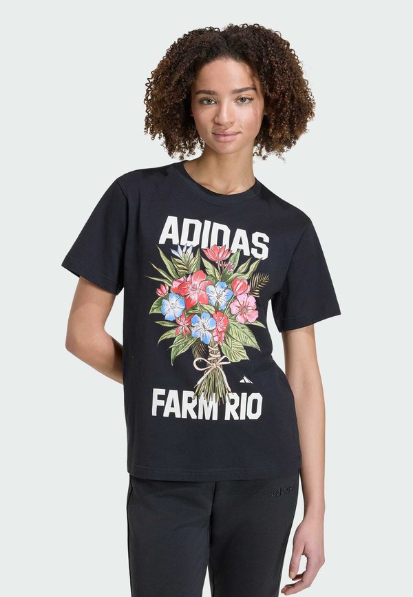 adidas Sportswear ADIDAS SPORTSWEAR ADIDAS X FARM RIO GRAPHIC T-SHIRT - Print T-shirt - black   cream white   multicolor