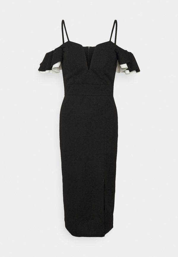 WAL G. SIMAH FRILL MIDI DRESS