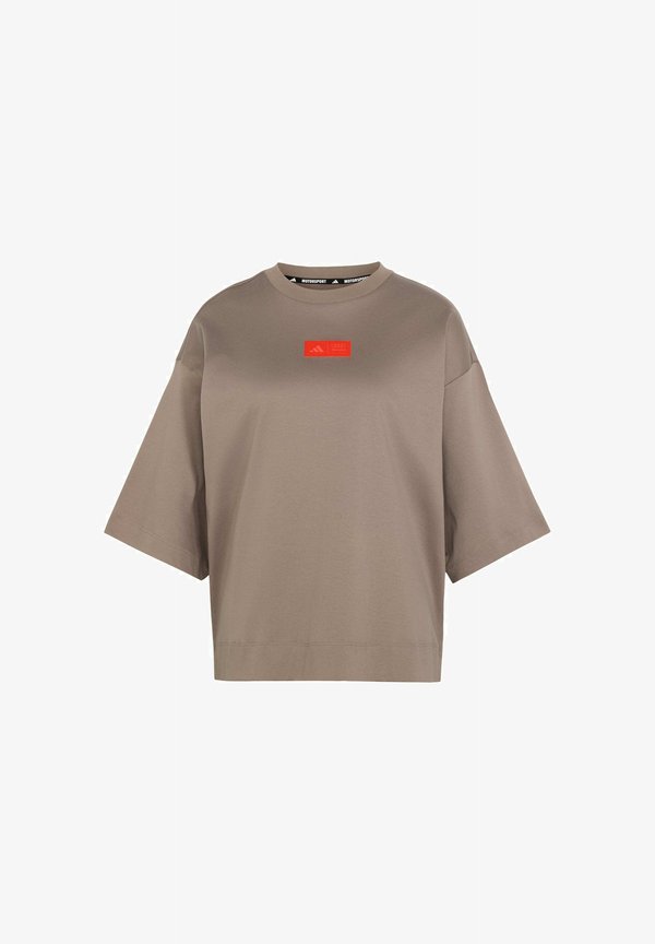 adidas Performance Print T-shirt - simple brown   hi-res red