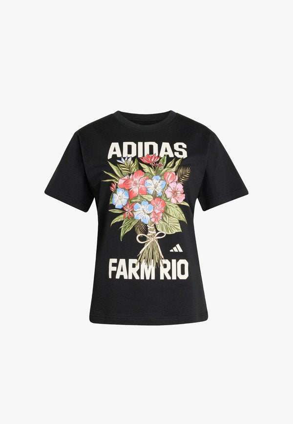 adidas Sportswear ADIDAS SPORTSWEAR ADIDAS X FARM RIO GRAPHIC T-SHIRT - Print T-shirt - black   cream white   multicolor