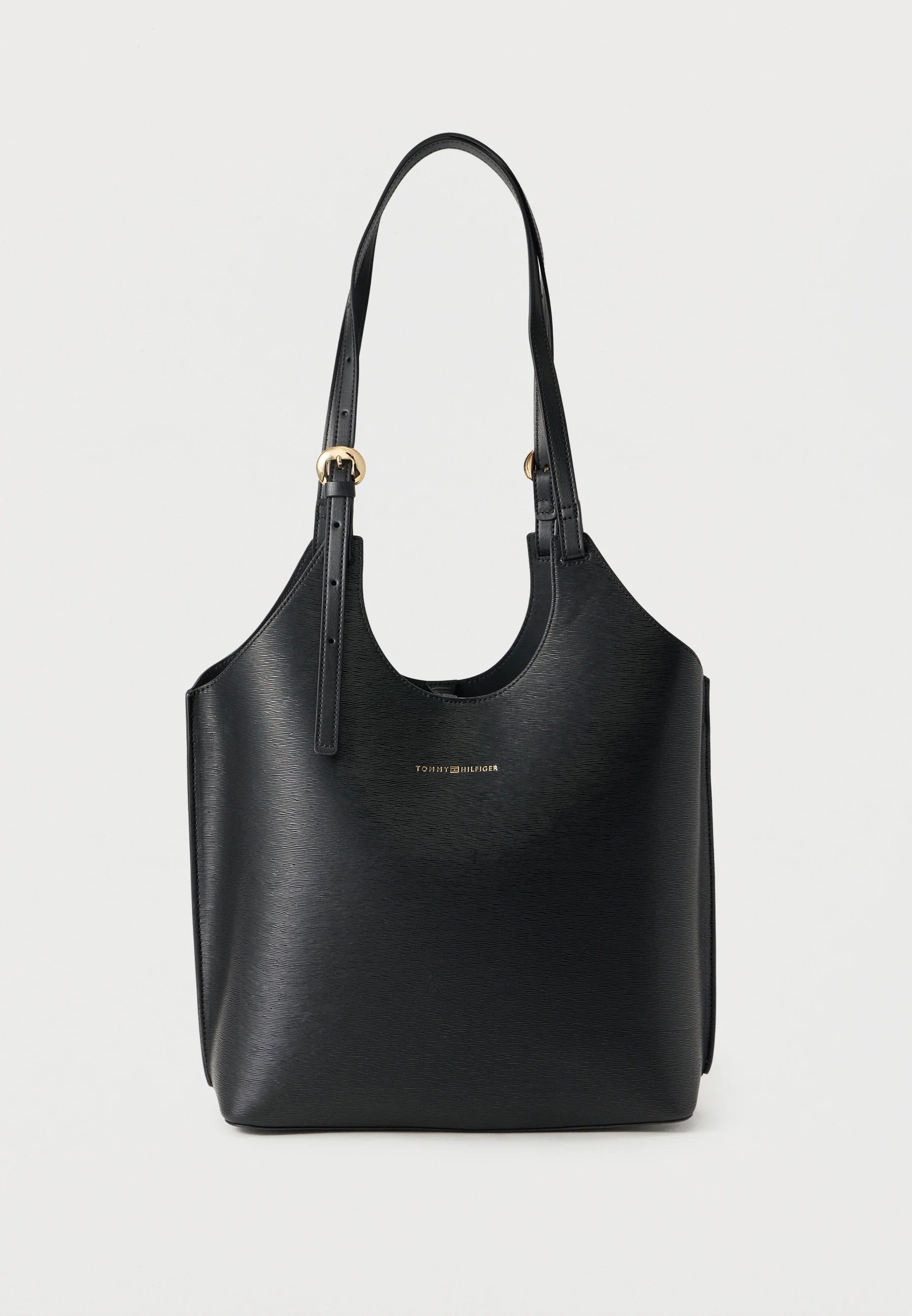 Tommy Hilfiger METALLIC LOGO TOTE BAG - Tote bag - black