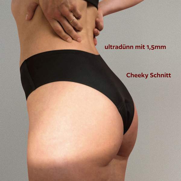 Periodenunterwäsche Slip Cheeky Schwarz Gr. S dais