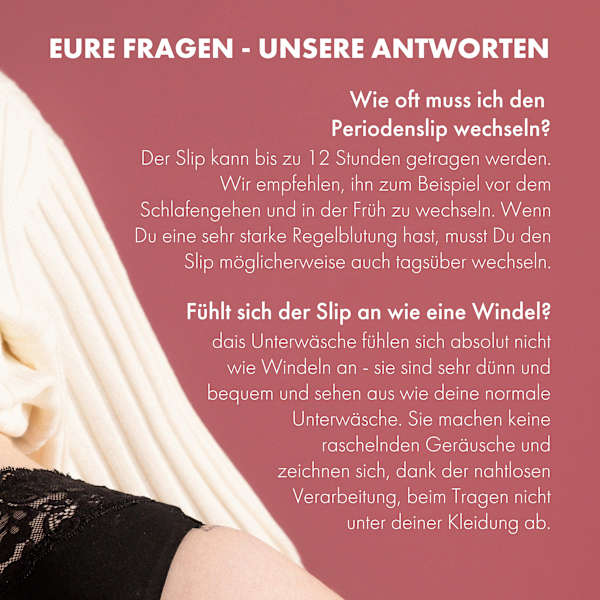 Periodenunterwäsche Slip Spitze schwarz Gr. L dais