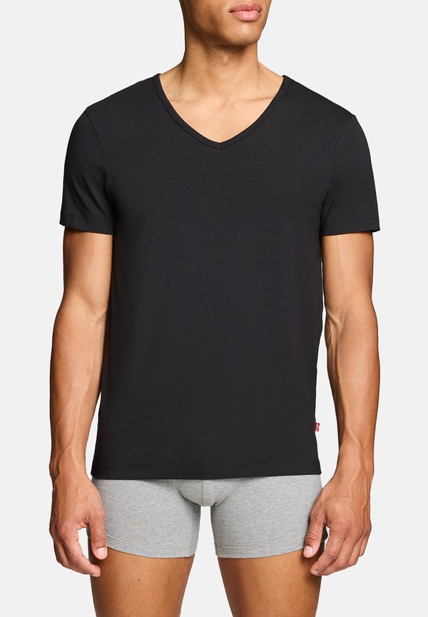 Levi's® LEVI’S HERREN T-SHIRT 4-ER PACK MEN HERREN UNTERHEMD V-AUSSCHNITT  - Undershirt - jet black