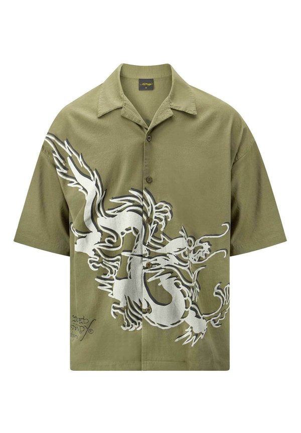 Ed Hardy OFFSET DRAGON CAMP SHORT SLEEVE