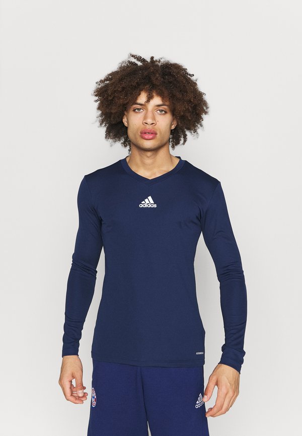 adidas Performance TEAM BASE TEE - Long sleeved top - dark blue