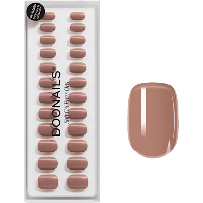 Doonails False Nails, Soft Gel Press Ons Espresso Extra Short Square, 30 pcs