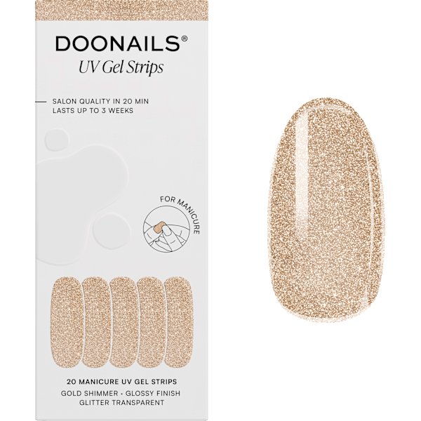 UV Gel Nagelfolien, Gel Strips Gold Shimmer Doonails